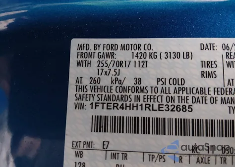 2024 Ford Ranger Xlt from USA, damaged, VIN 1FTER4HH1RLE32685